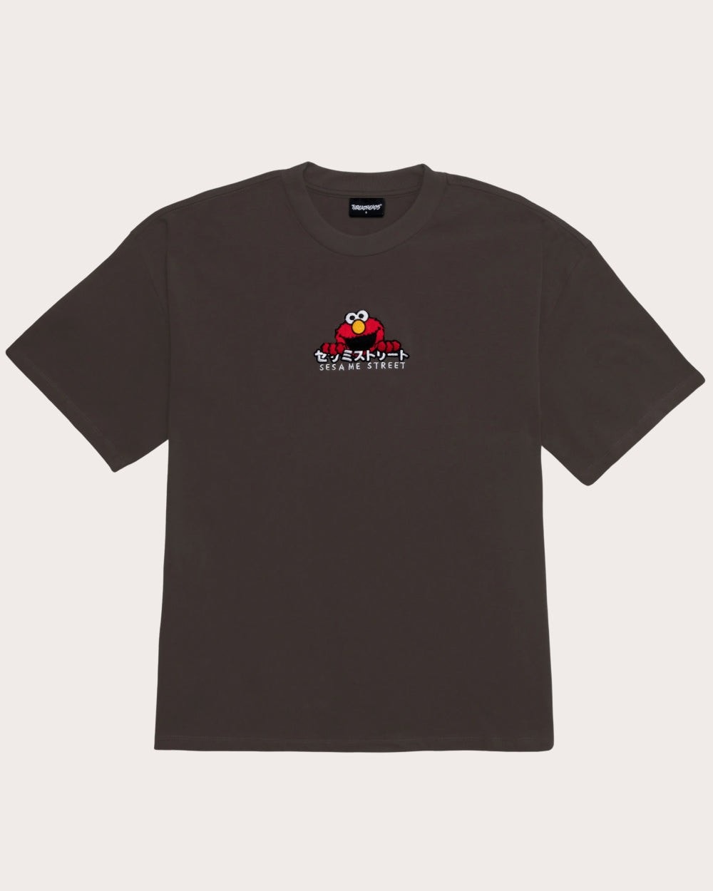 Elmo Tokyo Oversized Embroidered Tee - Sesame Street Unisex 100% Combed Cotton